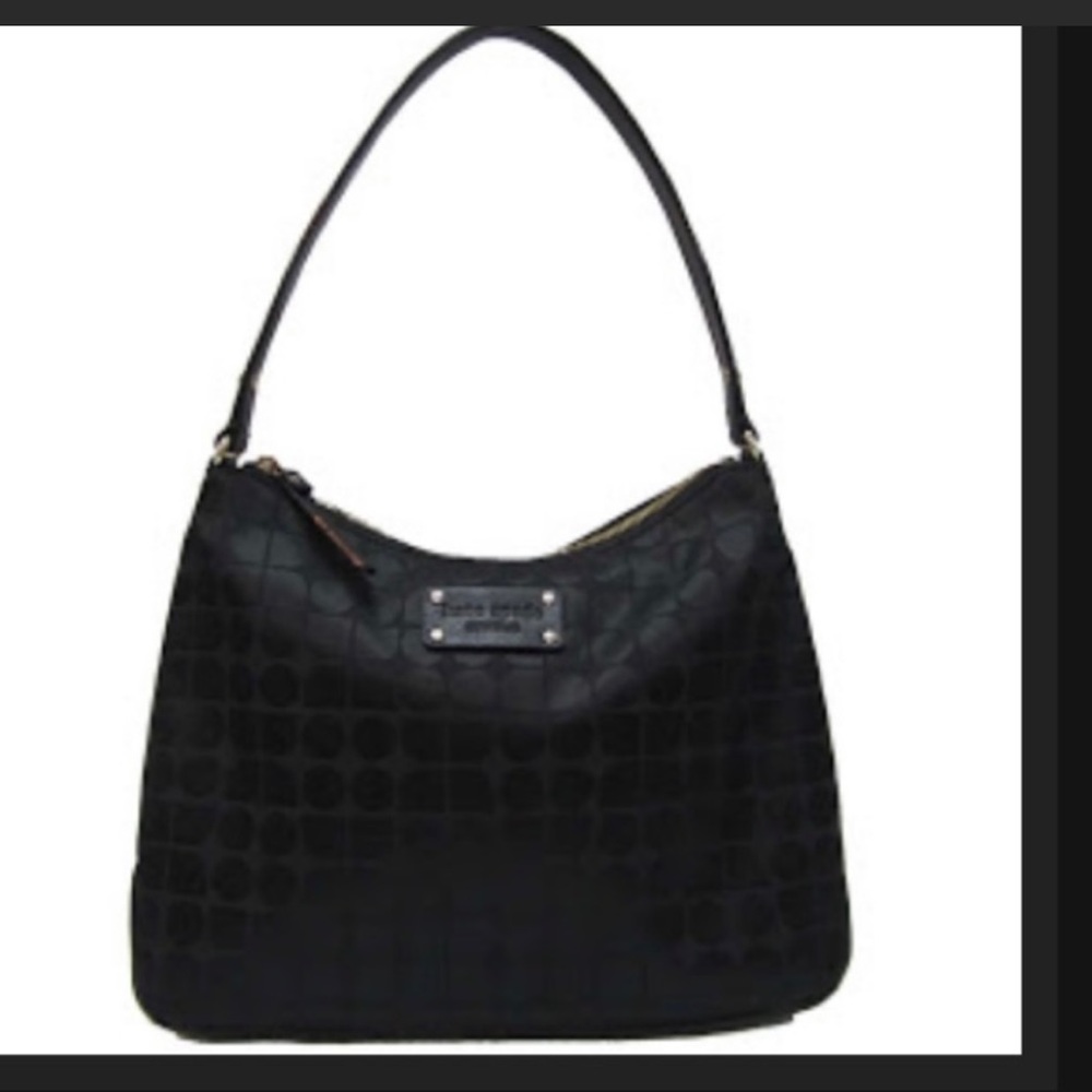 Kate Spade Black Nylon Logo Embossed BRI THOMPSON Design Shoulder Bag (NWOT)